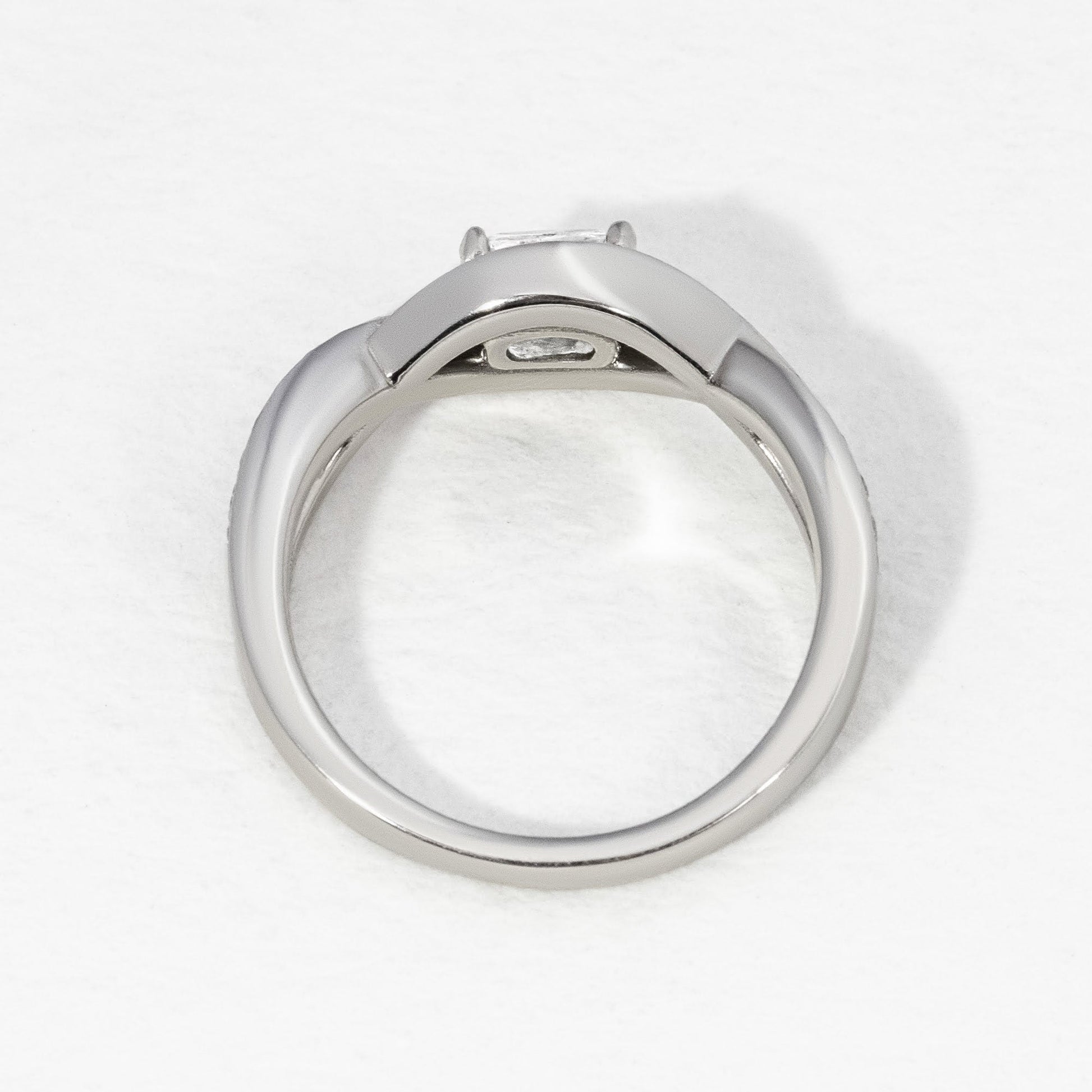 East West & Twisted Pave-Cushion Lab Grown Diamond Engagement Ring