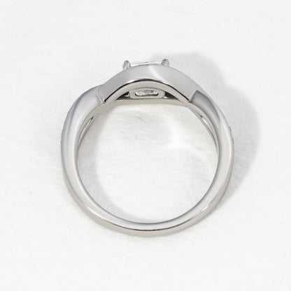 East West & Twisted Pave-Cushion Lab Grown Diamond Engagement Ring