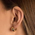 Load image into Gallery viewer, Golden Sphere Huggie Earrings
