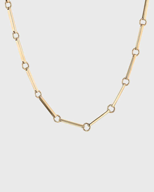 Elegant Gold Bar Link Necklace