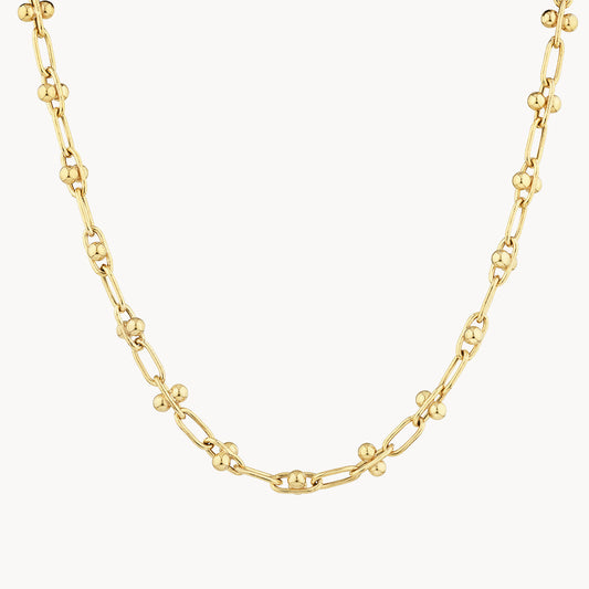 Golden Paperclip Charm Chain Necklace