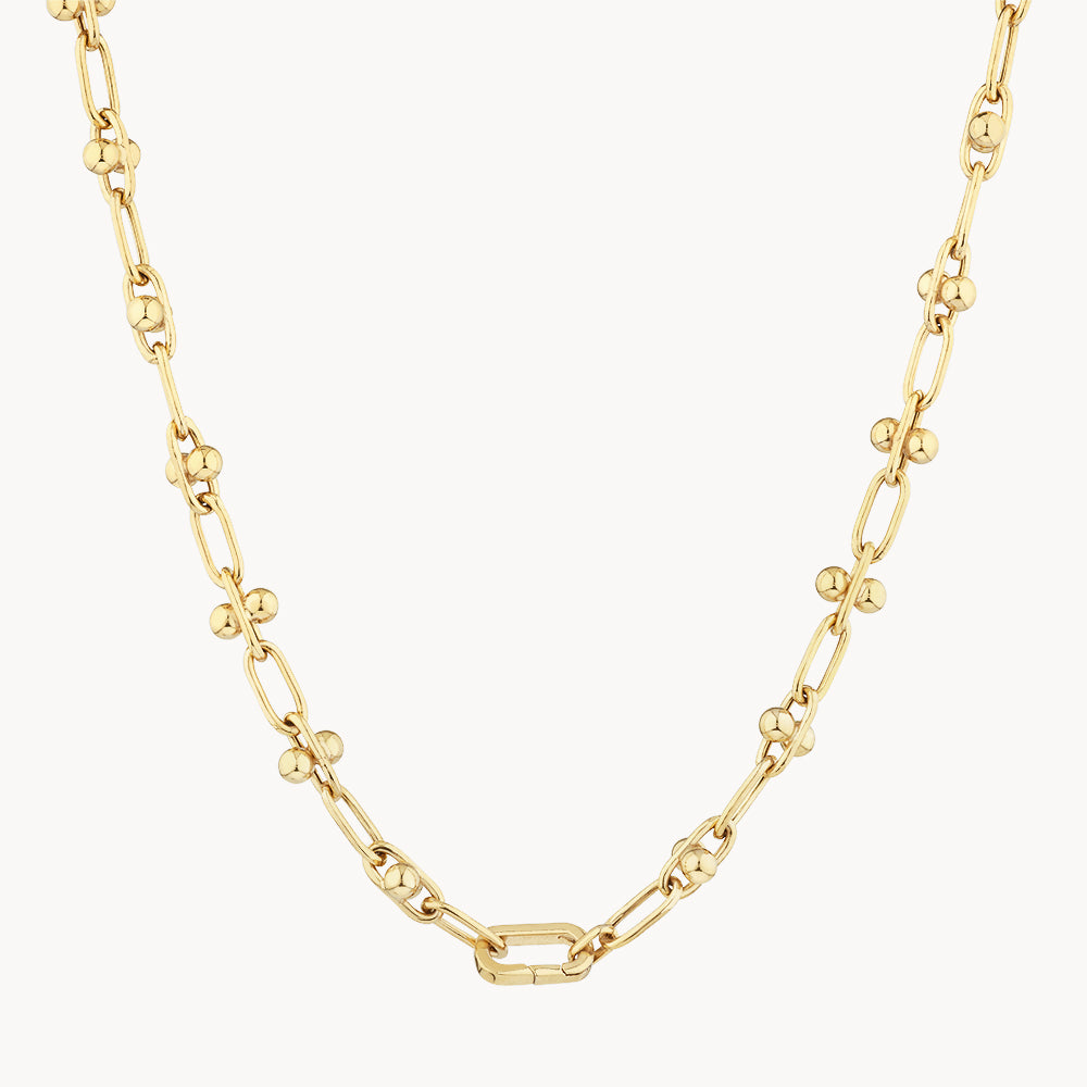 Golden Paperclip Charm Chain Necklace