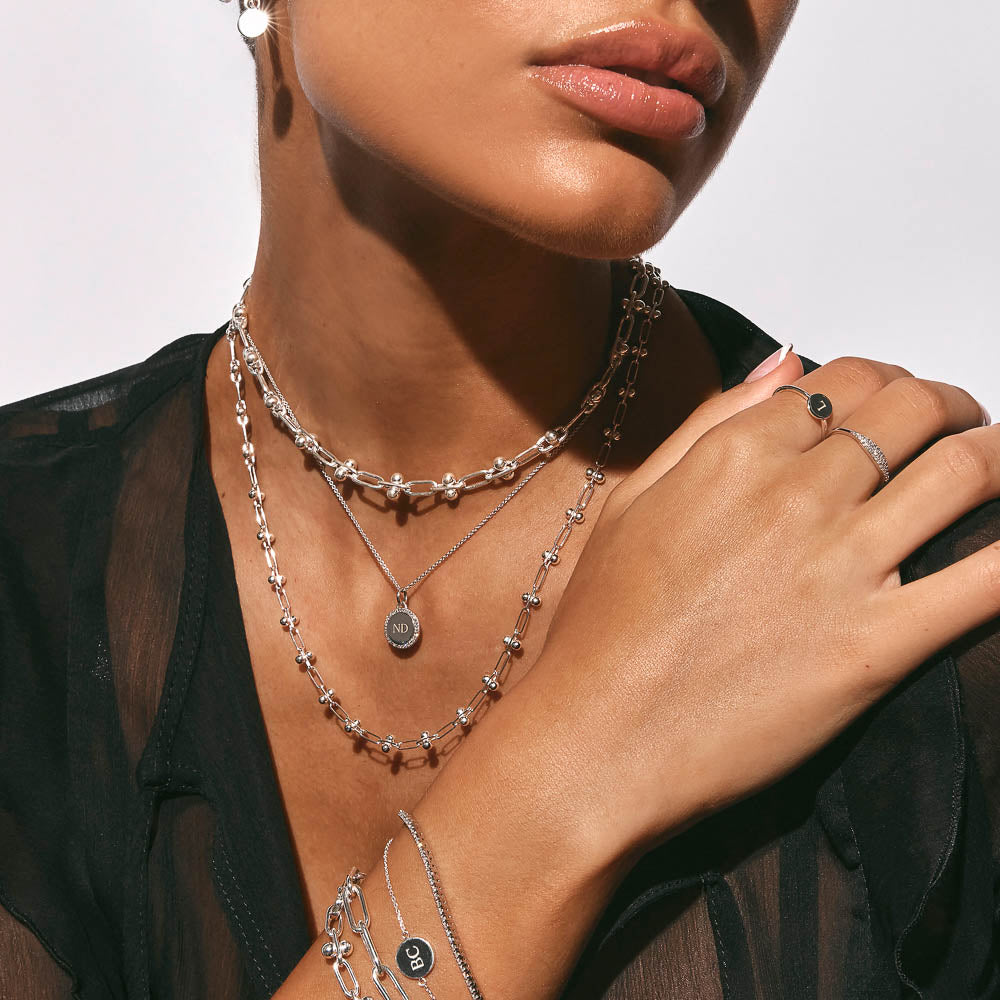 Elegant Beaded Paperclip Chain Necklace 10