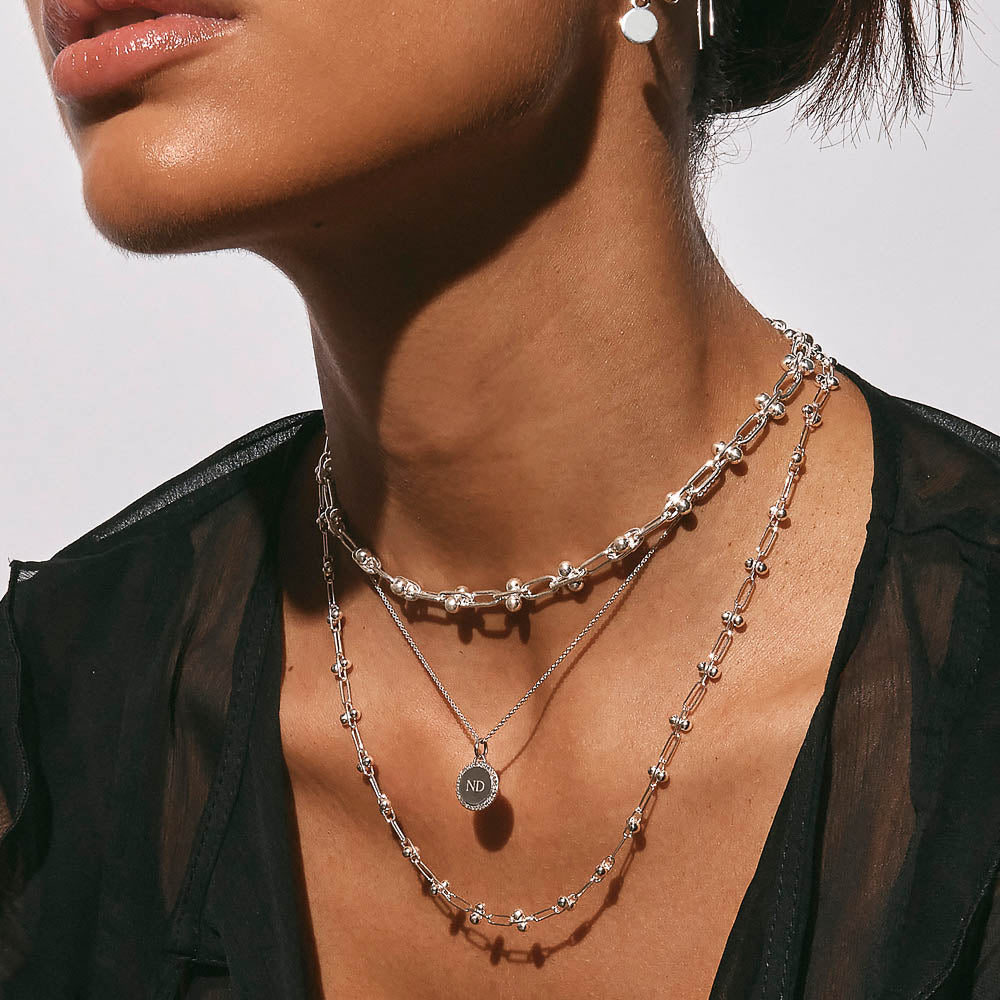 Elegant Beaded Paperclip Chain Necklace 4