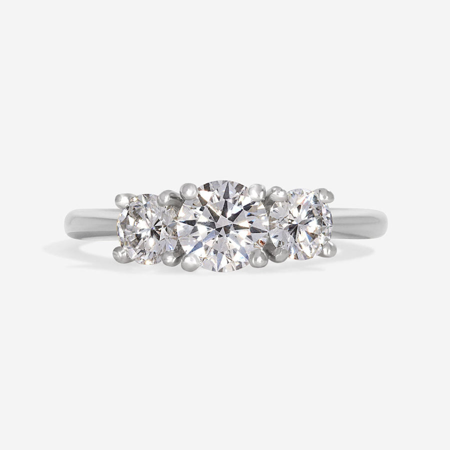 Three Stone-0.5 CT Round Lab Grown Diamond Engagement Ring