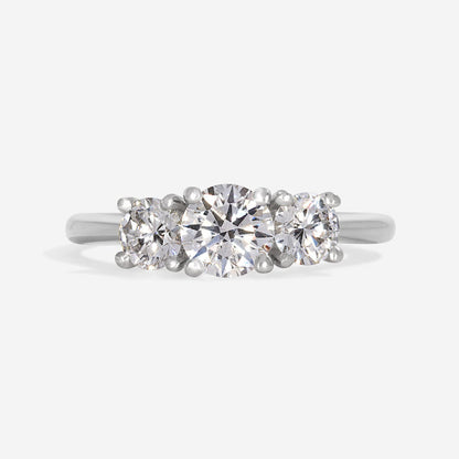 Three Stone-0.5 CT Round Lab Grown Diamond Engagement Ring