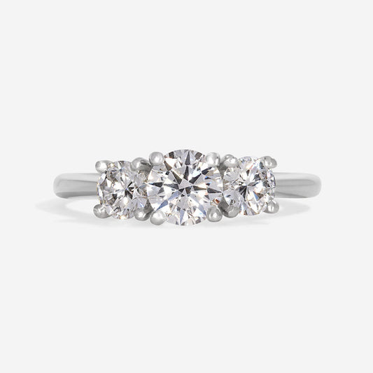 Three Stone-0.5 CT Round Lab Grown Diamond Engagement Ring