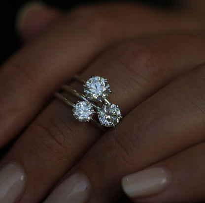 1.0 CT Round Lab-Grown Diamond Solitaire Ring in Classic Gold Setting 11