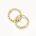 Load image into Gallery viewer, Golden Beaded Huggie Hoop Earrings
