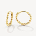 Load image into Gallery viewer, Golden Beaded Huggie Hoop Earrings
