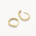 Load image into Gallery viewer, Golden Beaded Huggie Hoop Earrings
