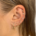 Load image into Gallery viewer, Golden Beaded Huggie Hoop Earrings
