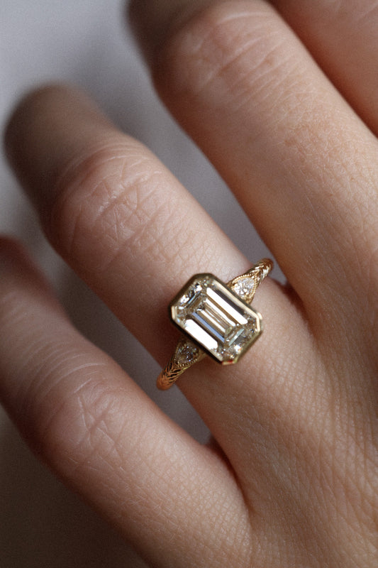 Solitaire Cathedral- 1.8 CT Cushion Lab Grown Diamond Wedding Band