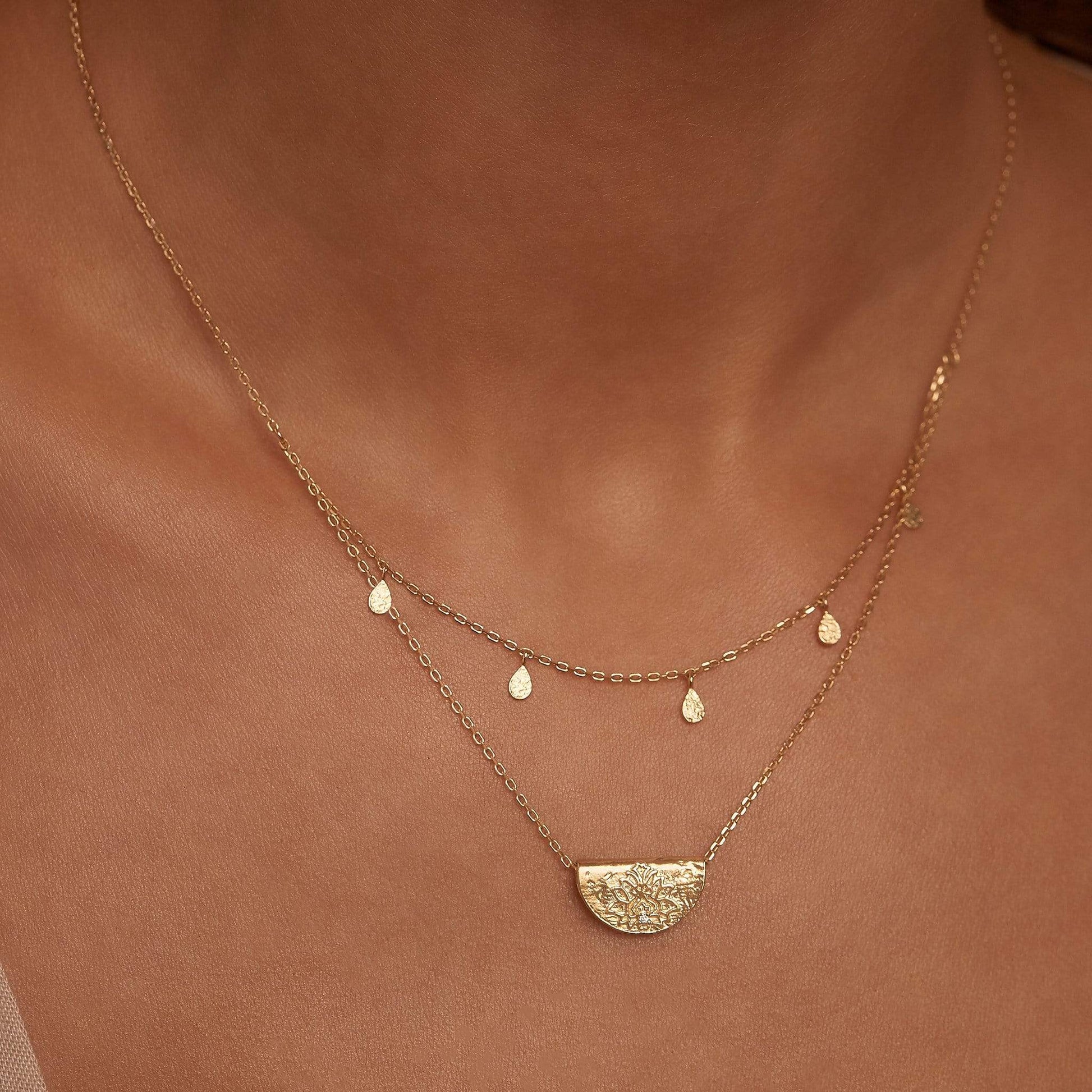 Radiant Elegance: 0.03 TCW Round Lab Grown Diamond Raindrop Necklace 5
