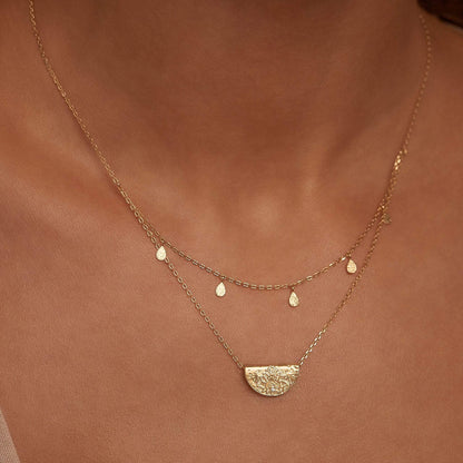 Radiant Elegance: 0.03 TCW Round Lab Grown Diamond Raindrop Necklace 5