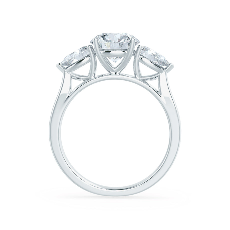 1.00 CT Round Lab-Grown Diamond Triad Elegance Engagement Ring