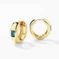 Load image into Gallery viewer, 0.50 TCW Baguette Lab Grown Diamond & Blue Topaz Hoop Earrings 1
