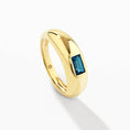 Load image into Gallery viewer, 0.50 CT Baguette Blue Topaz Lab Grown Solitaire Wedding Band
