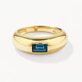 Load image into Gallery viewer, 0.50 CT Baguette Blue Topaz Lab Grown Solitaire Wedding Band
