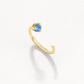 Load image into Gallery viewer, 0.06 TCW Round Blue Topaz Lab Grown Diamond Open Hoop Earrings
