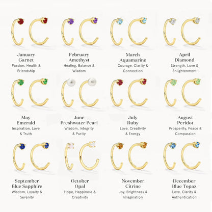 0.06 TCW Round Blue Topaz Lab Grown Diamond Open Hoop Earrings 9