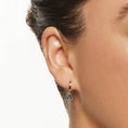 Load image into Gallery viewer, 0.10 TCW Round Blue Topaz Trio Hoop Earrings
