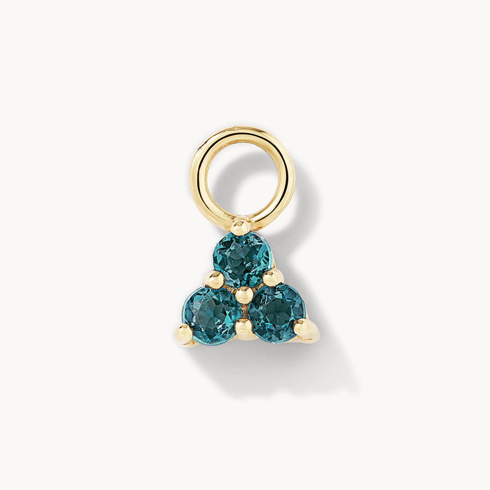0.10 TCW Round Blue Topaz Trio Hoop Earrings 1