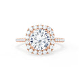 Load image into Gallery viewer, 1.0 CT Cushion Lab Grown Diamond Halo & Pave Engagement Ring
