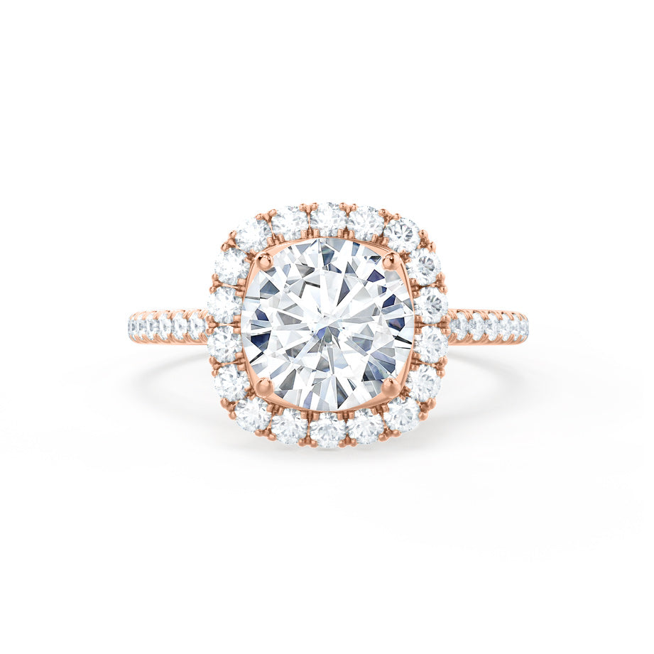 1.0 CT Cushion Lab Grown Diamond Halo & Pave Engagement Ring