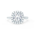 Load image into Gallery viewer, 1.20 CT Round Lab-Grown Diamond Halo Engagement Ring Pavé Setting
