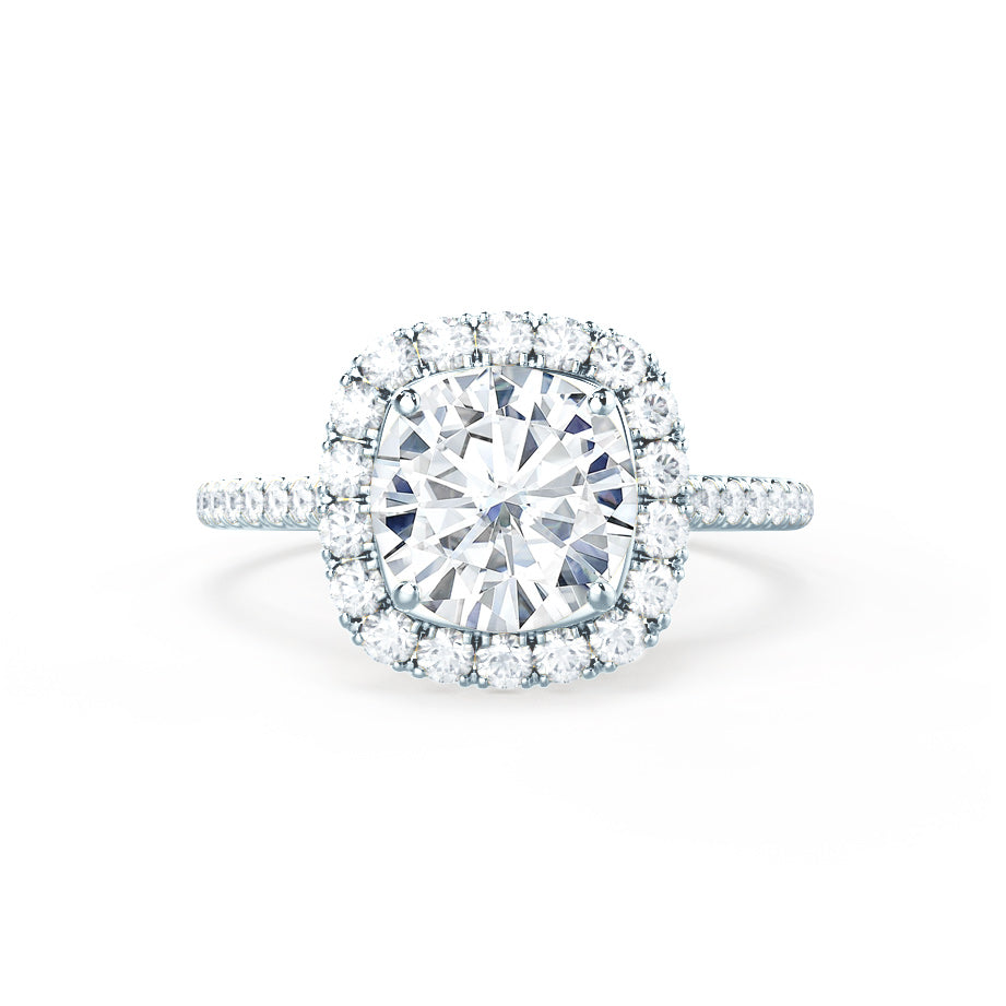 1.20 CT Round Lab-Grown Diamond Halo Engagement Ring Pavé Setting