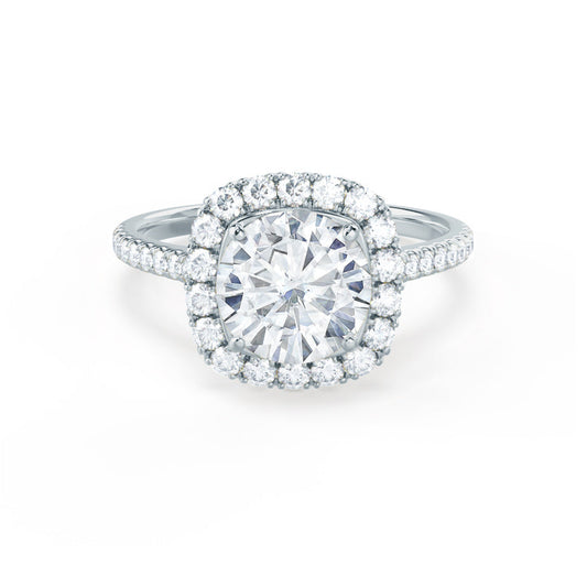 1.20 CT Cushion Lab-Grown Diamond Halo & Pave Engagement Ring