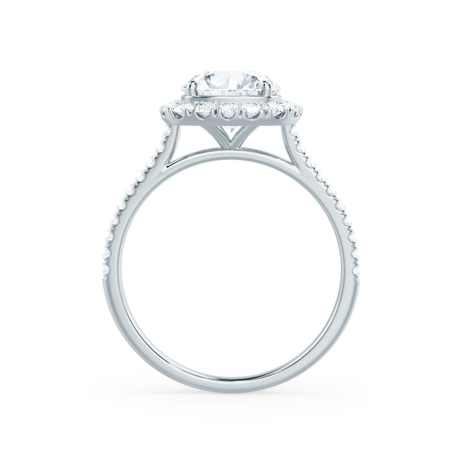 1.20 CT Round Lab-Grown Diamond Halo Engagement Ring Pavé Setting