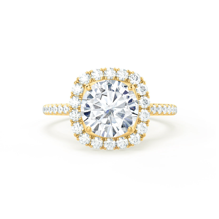 1.20 CT Round Lab Grown Diamond Halo & Pave Engagement Ring