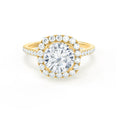 Load image into Gallery viewer, 1.20 CT Round Lab Grown Diamond Halo & Pave Engagement Ring
