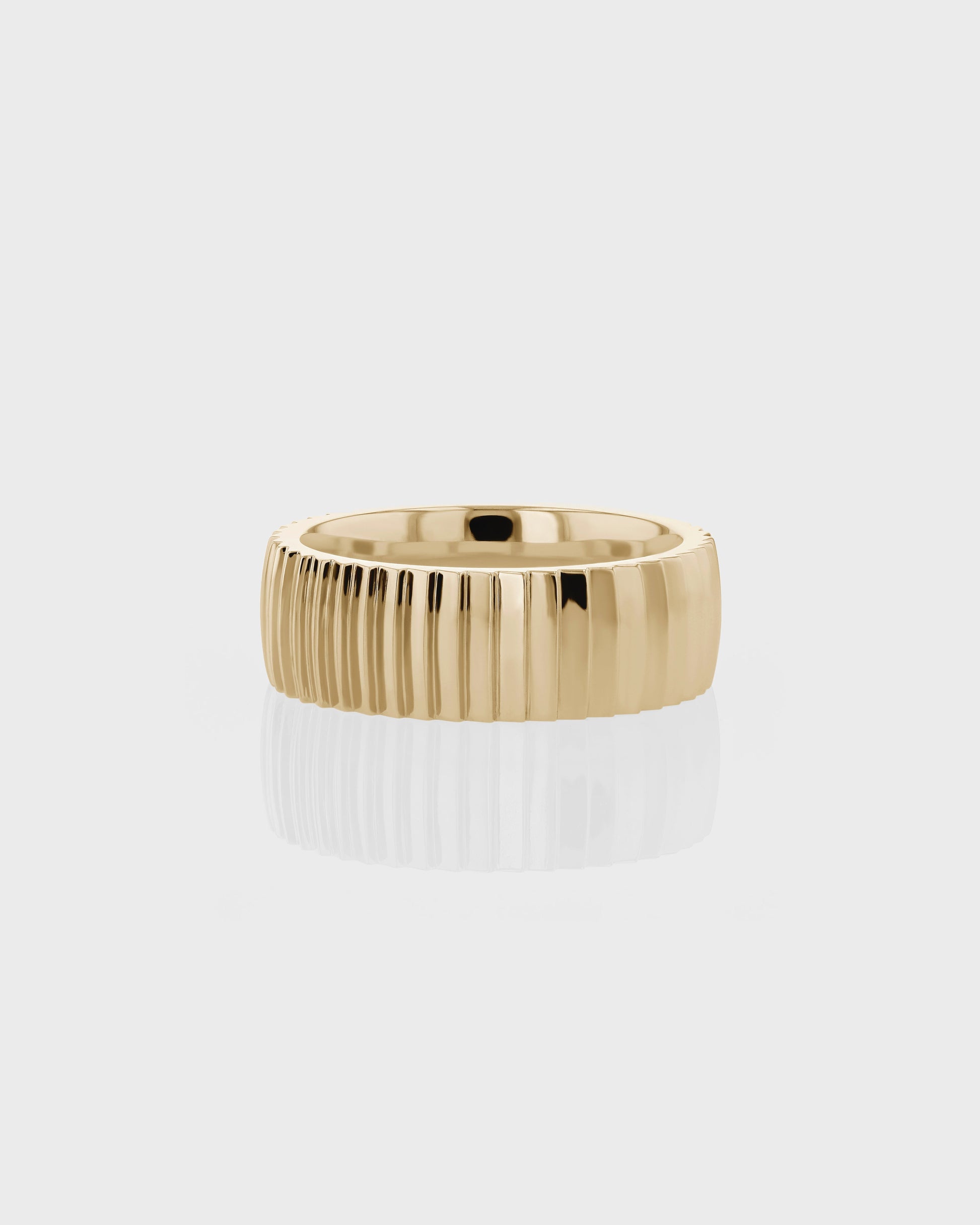 Timeless Ribbed Gold Wedding Band 1