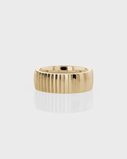 Timeless Ribbed Gold Wedding Band 1