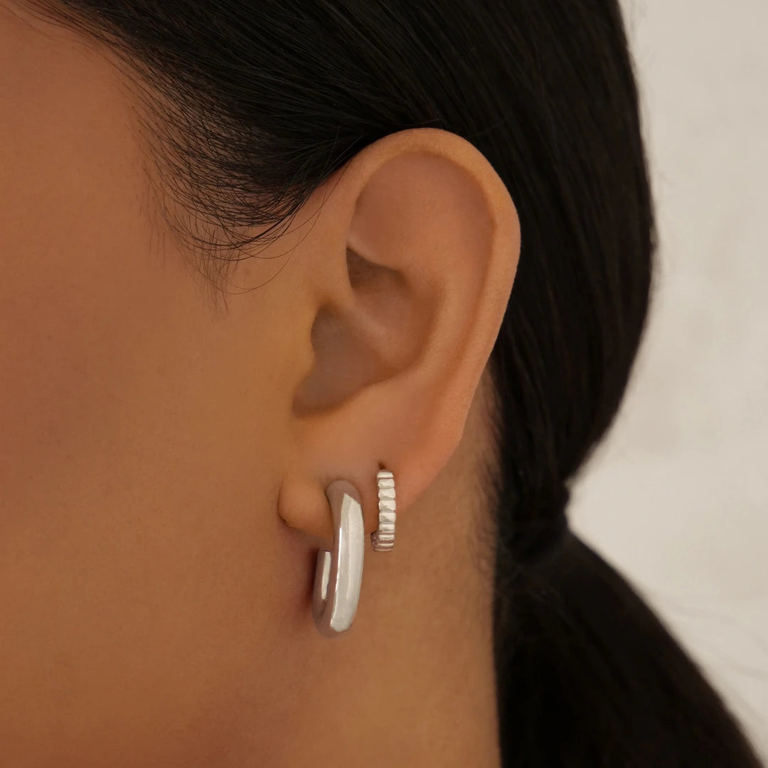 Bold Textured Gold Hoop Earrings for All Genders