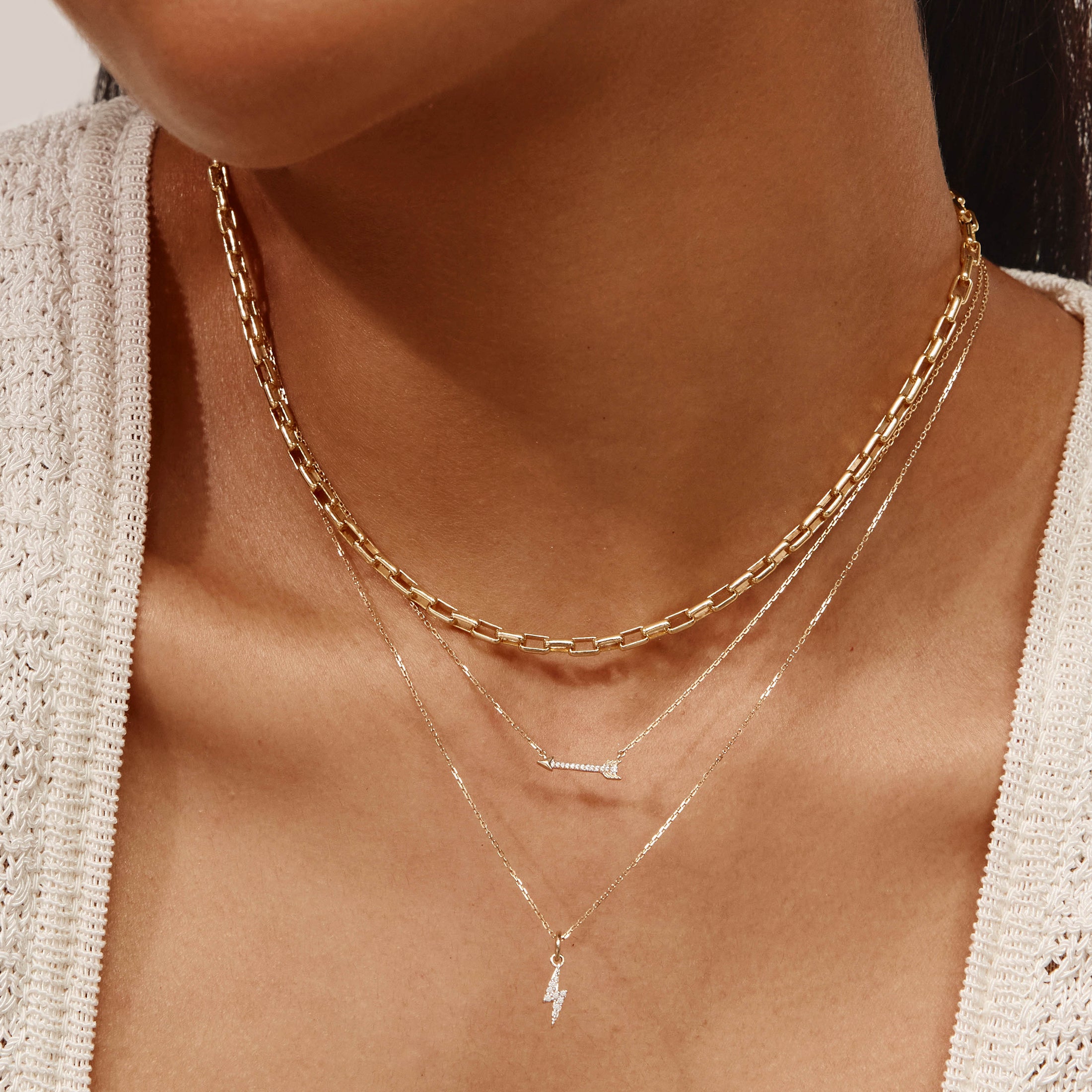 Tiny Paperclip Chain Necklace