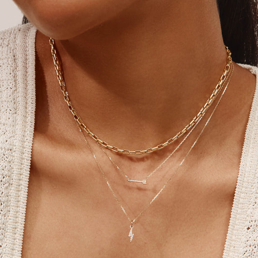 Tiny Paperclip Chain Necklace