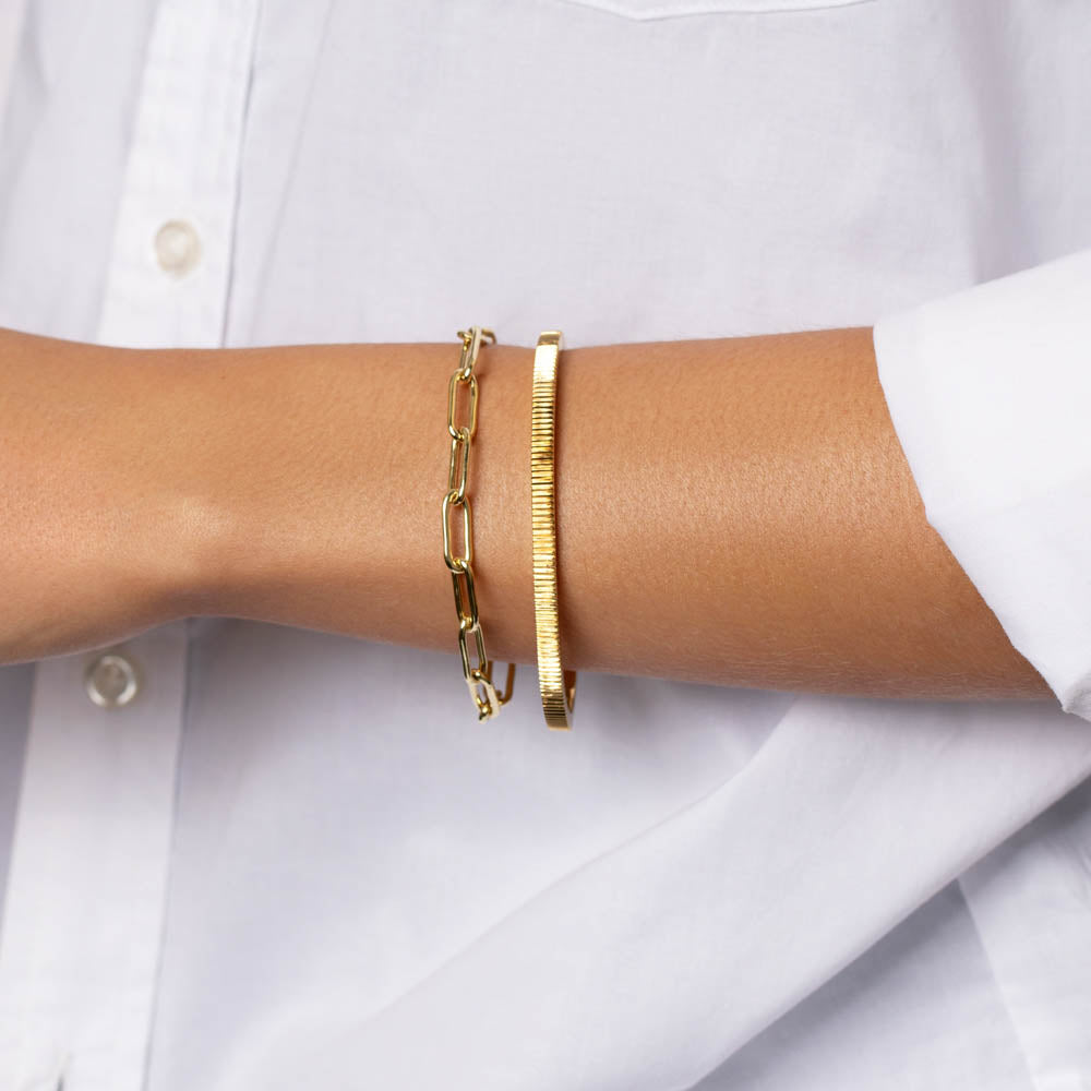 Elegant Gold Paperclip Chain Bracelet