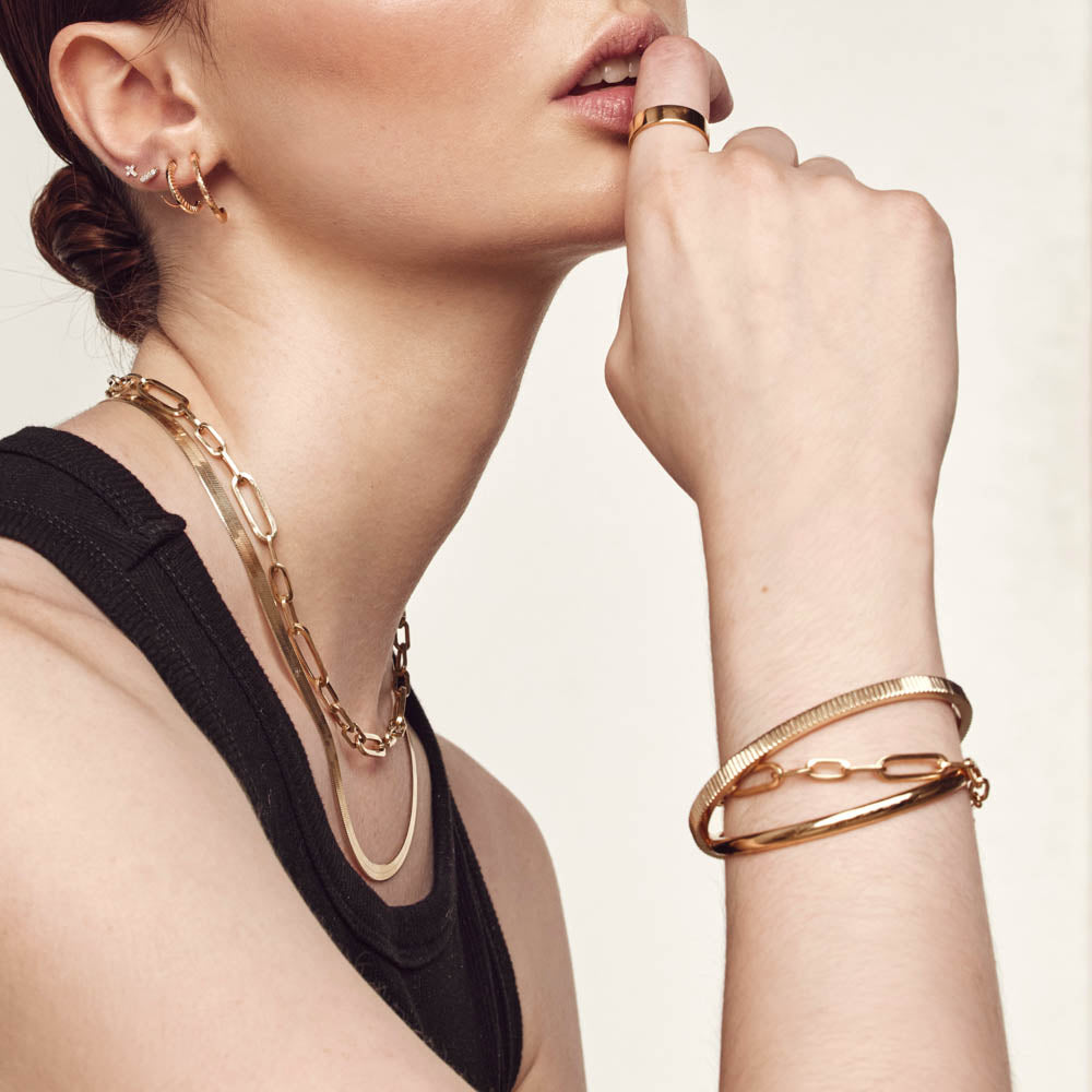 Elegant Gold Paperclip Chain Bracelet