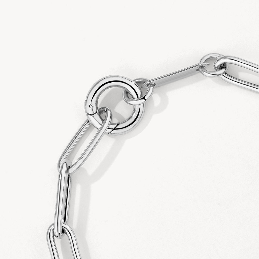 Elegant Silver Paperclip Chain Bracelet