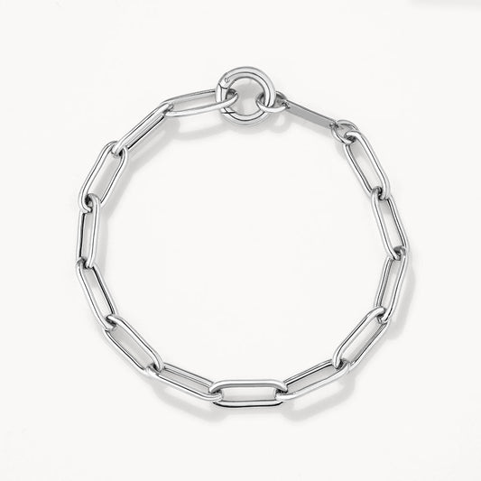 Elegant Silver Paperclip Chain Bracelet 1