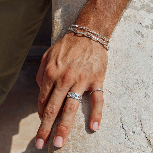 Elegant Silver Paperclip Chain Bracelet