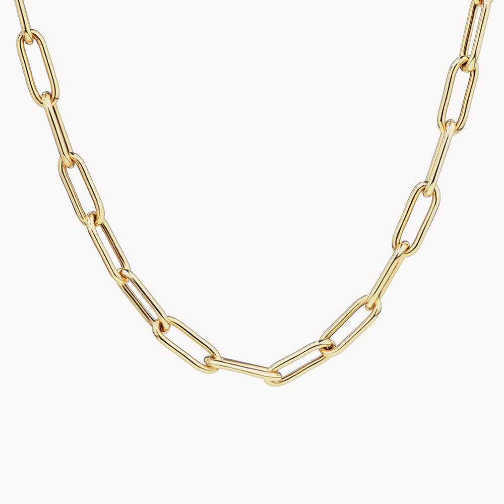 Elegant Gold Paperclip Chain Necklace