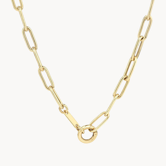 Elegant Gold Paperclip Chain Necklace