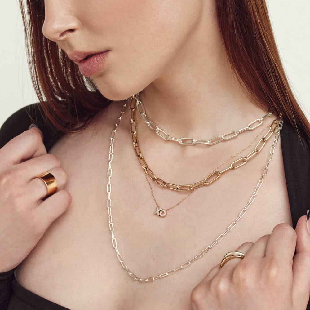 Elegant Gold Paperclip Chain Necklace