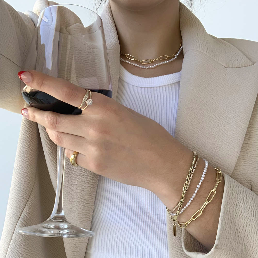 Elegant Gold Paperclip Chain Necklace 14