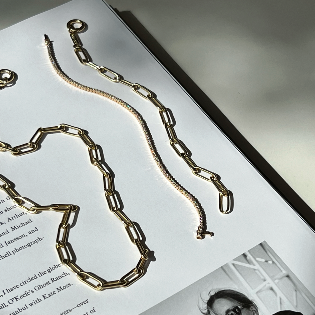 Elegant Gold Paperclip Chain Necklace 13